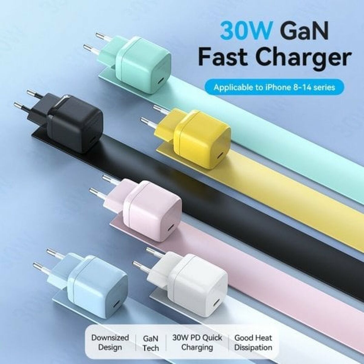 Oplader Vention FAKP0-EU Roze 30 W USB-C